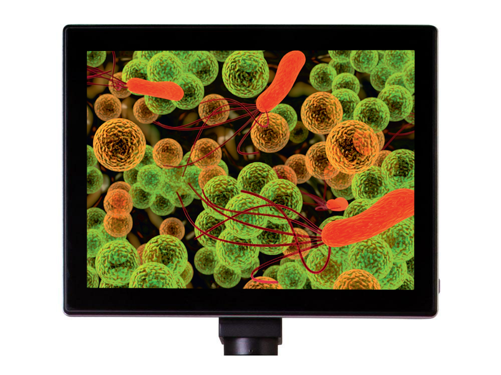 Cámara digital de microscopio Levenhuk MED 5M con pantalla LCD de 9,4 pulgadas