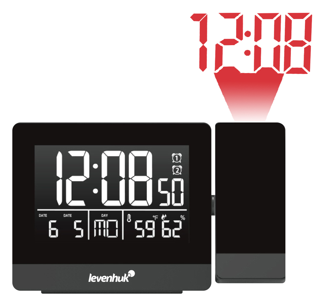 Termómetro Levenhuk Wezzer BASE L70 con proyector y reloj