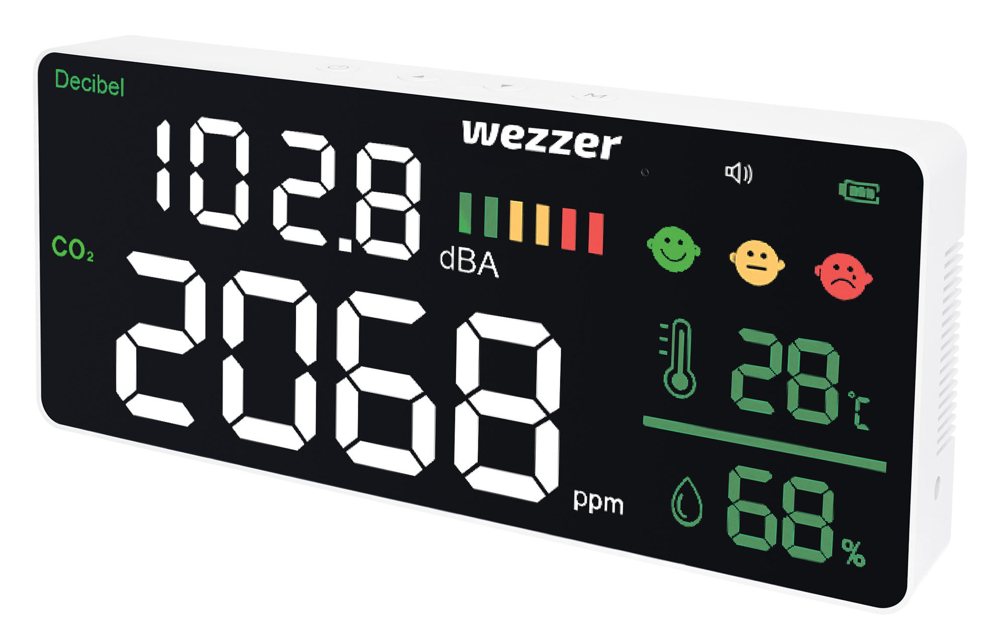 Monitor de calidad del aire y nivel de ruido Levenhuk Wezzer Air PRO CN20