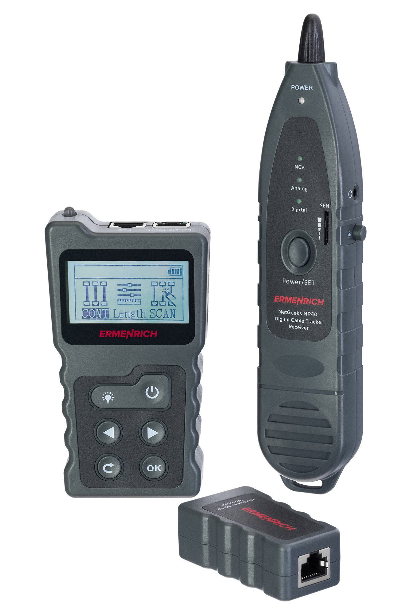 Rastreador digital de cables Ermenrich NetGeeks NP40