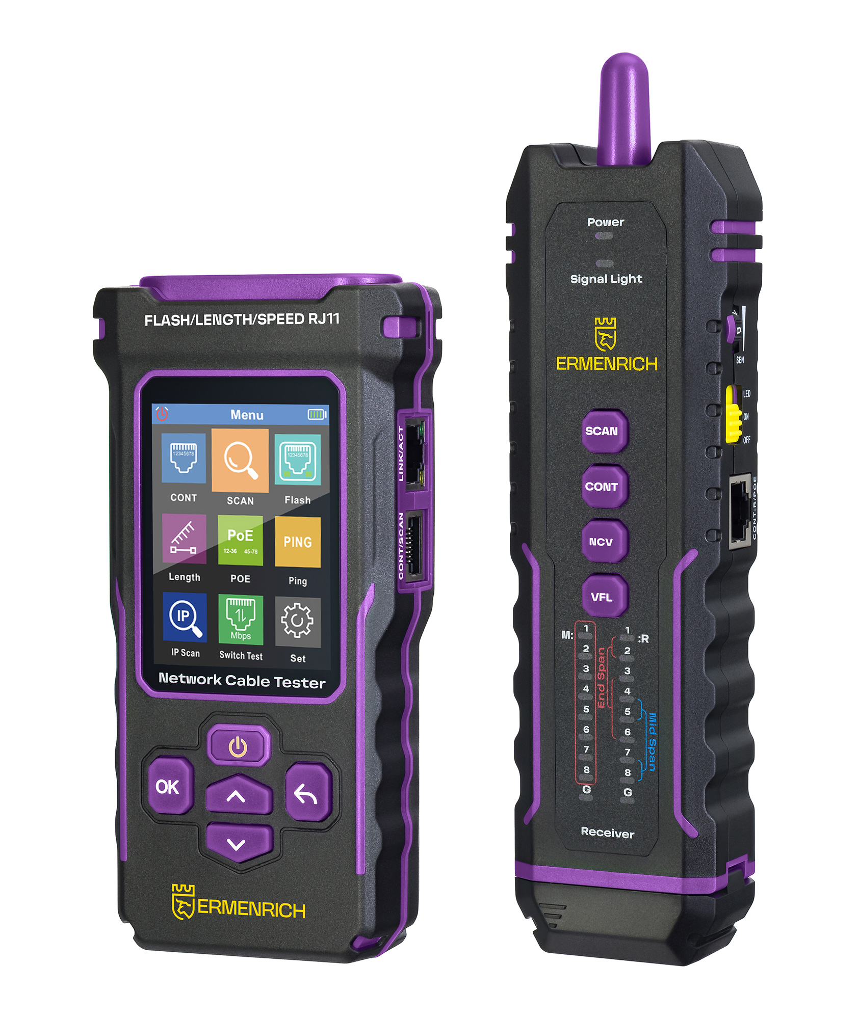 Comprobador de cables polivalente Ermenrich NetGeeks NP50