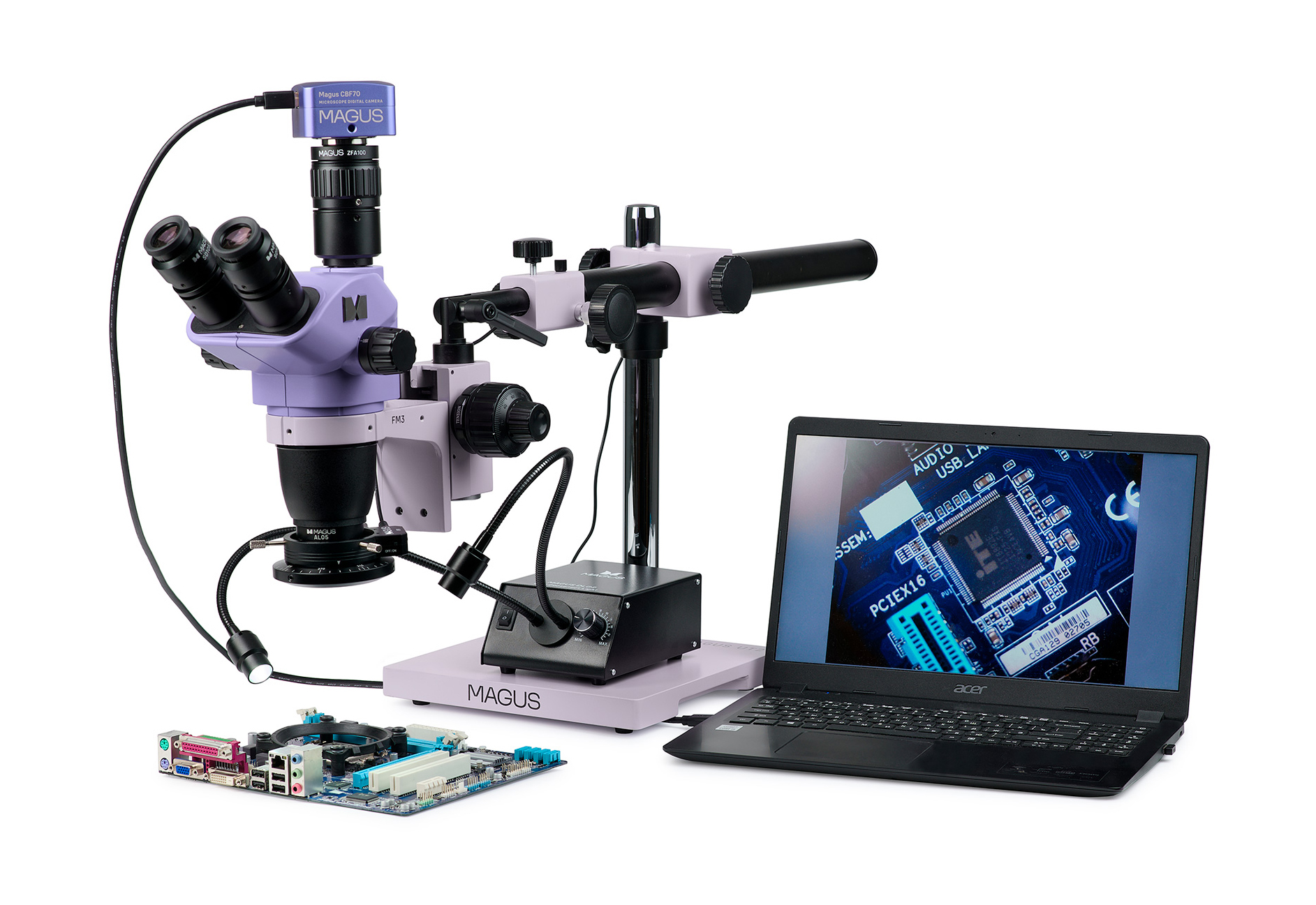 Estereomicroscopio digital MAGUS Stereo D8TR para reparaciones electrónicas