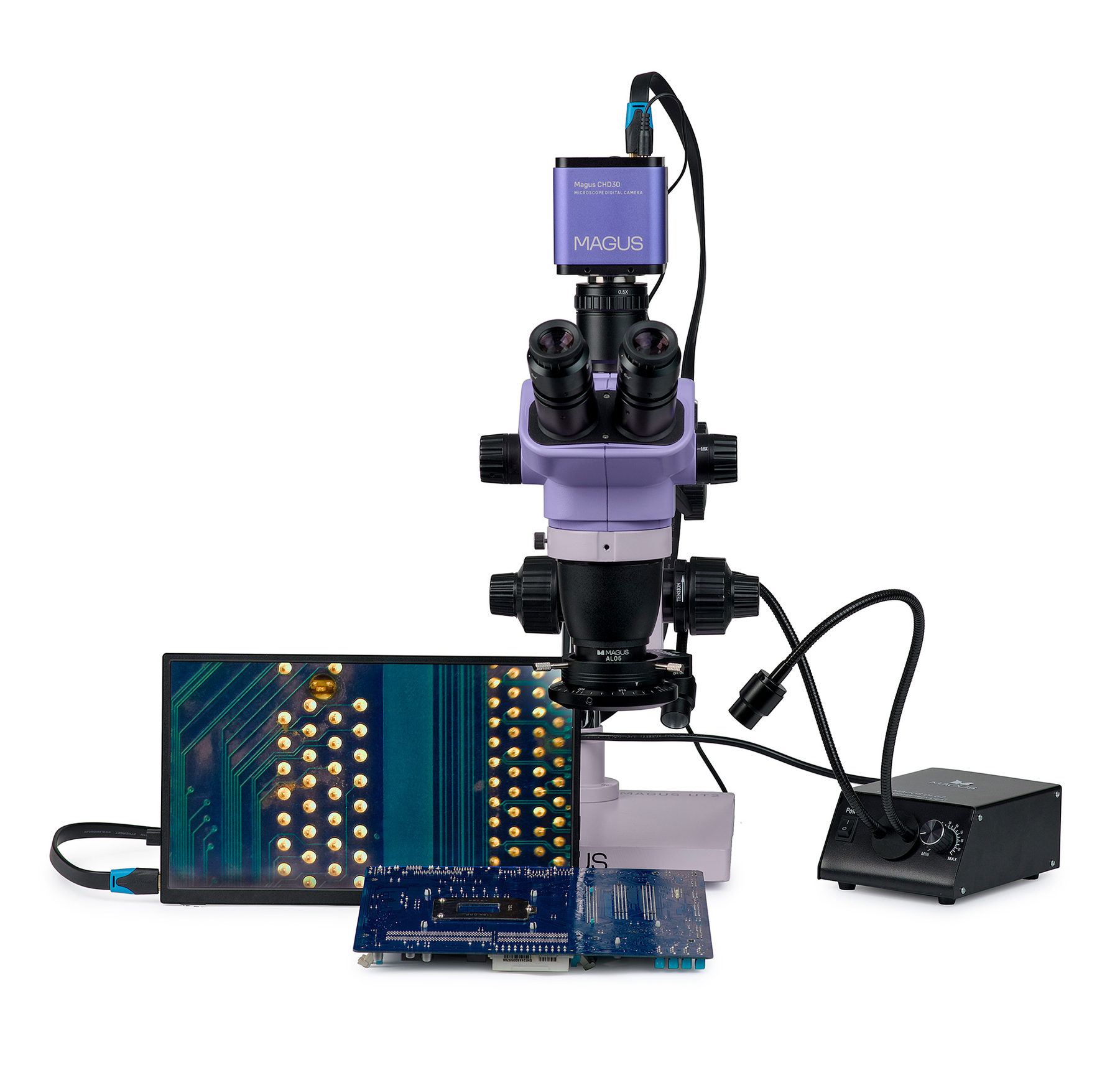 Estereomicroscopio digital MAGUS Stereo D8TR LCD para reparación de electrónica