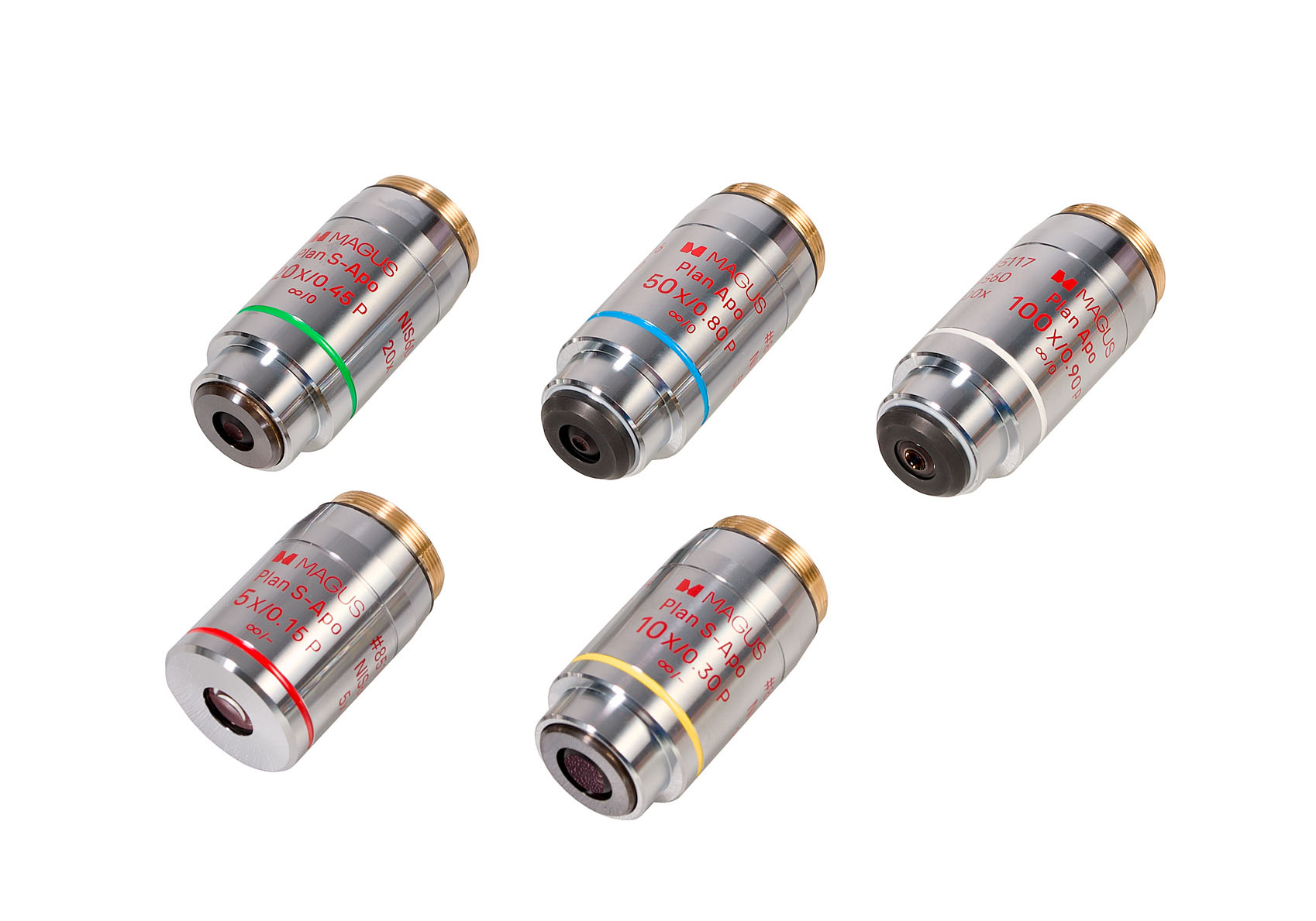 Juego de objetivos MAGUS S-APO BD60 Plan S-Apo 5x/10x/20x/50x/100x BD H60 mm, para observaciones en campo claro/oscuro